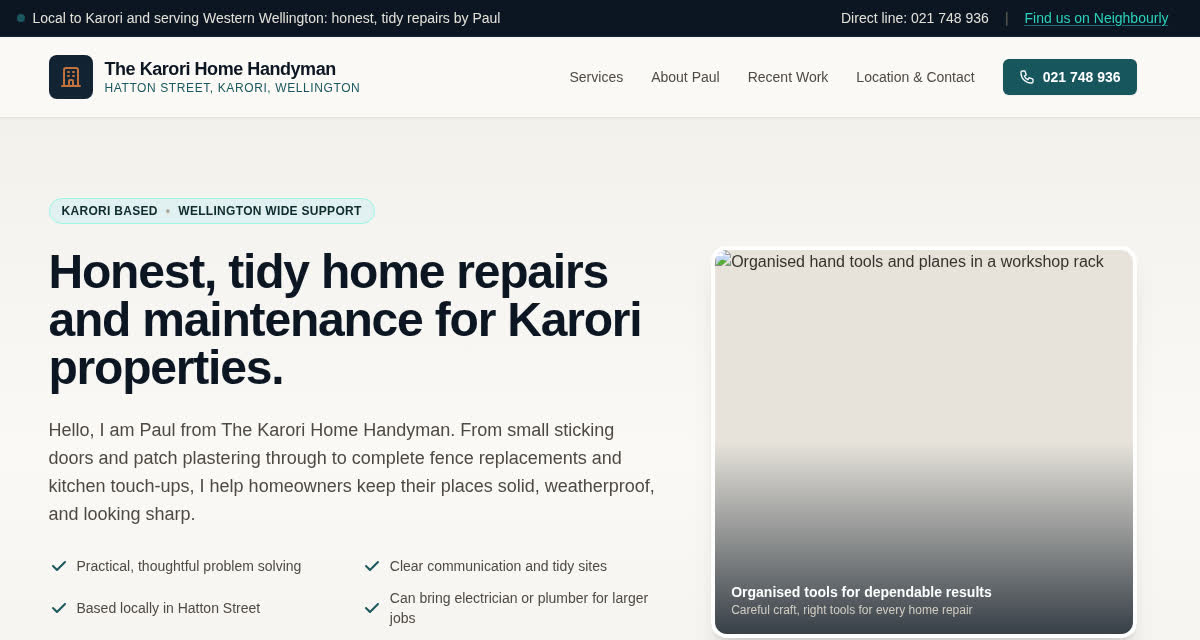 The Karori Home Handyman preview
